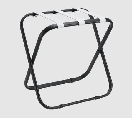 Soporte Maletas Acero Negro Cinta Piel